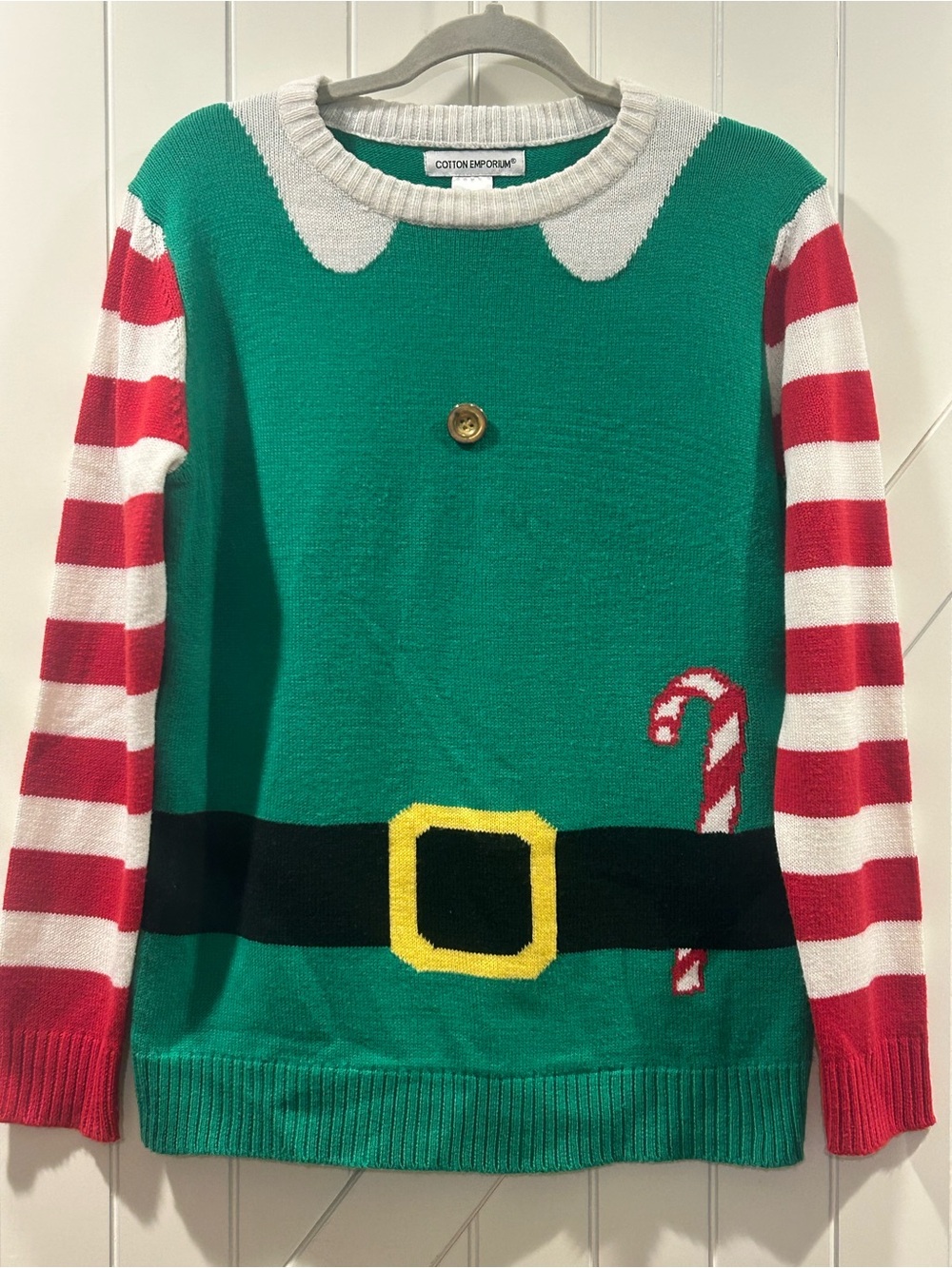 Ugly Christmas Sweater Cotton Emporium Elf Knit Costume Long Sleeve XL